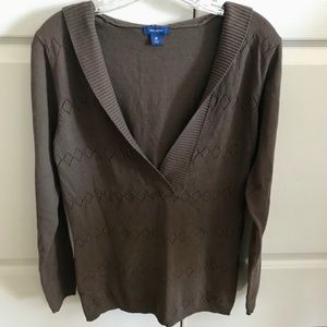 Dockers Argyle Knit Sweater w/deep Vee Neckline